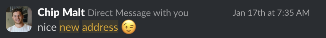 Chip Malt — nice new address