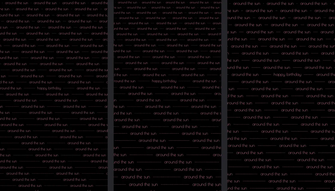 left: as picked, 36. middle: letters growing down the frame, 30 at the top to 46 at the bottom. right: all a step bigger, 42