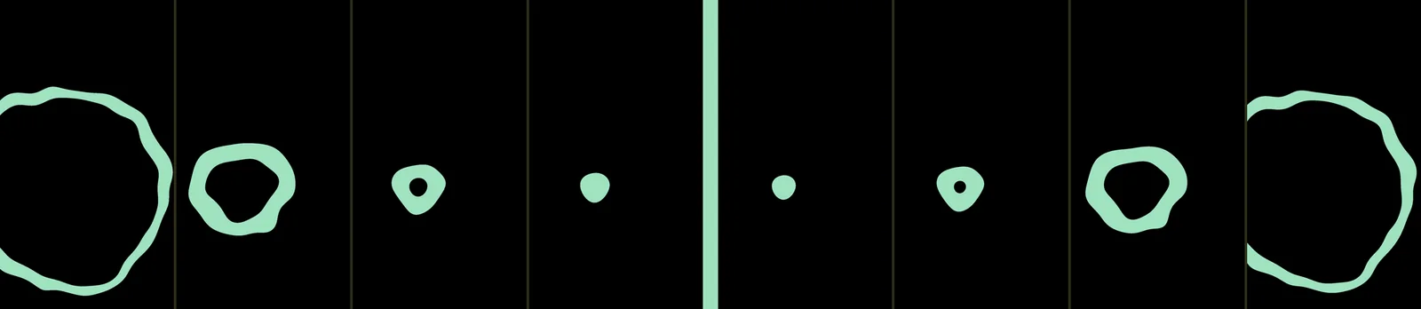 the last four frames shown and the first four, with the loop point between them