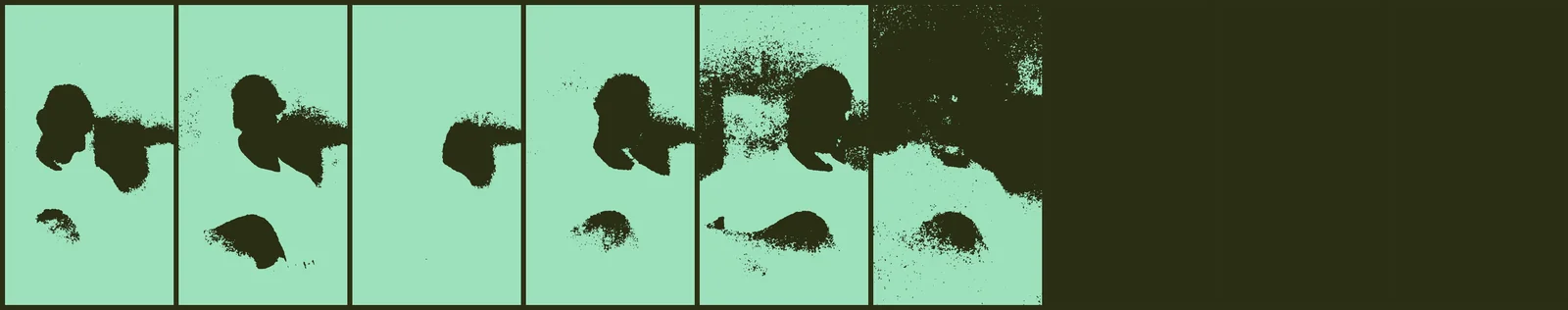 the last bar of the second video, draining, then the empty screen